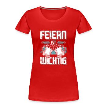 feiern bier - Frauen Premium Bio T-Shirt - Rot - Vorne - Mia (176cm)