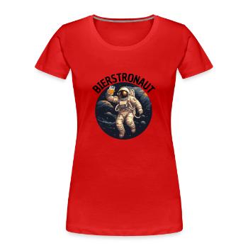 Bierstronaut Party Geschenk Idee Bier JGA Trinken - Frauen Premium Bio T-Shirt - Rot - Vorne - Mia (176cm)