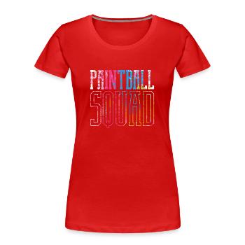 Paintball-Kader Paintball-Liebhaber Paintballer - Frauen Premium Bio T-Shirt - Rot - Vorne - Mia (176cm)