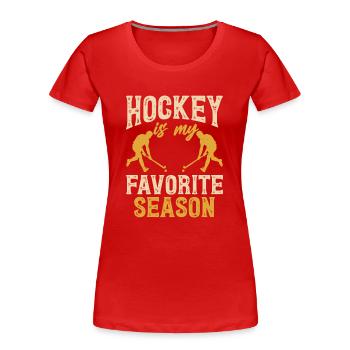 Hockey - Women's Premium Organic T-Shirt - red - Front - Mia (176cm)