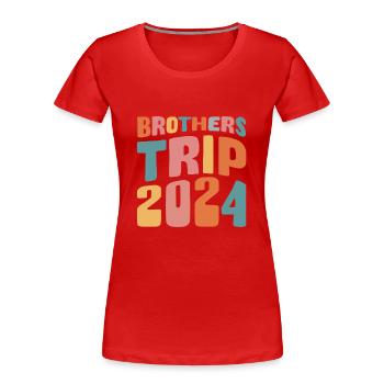 Brothers Trip 2024 - Frauen Premium Bio T-Shirt - Rot - Vorne - Mia (176cm)