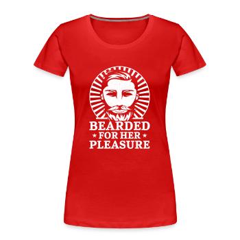 Beard Lover Bearded Man Bearded - Women's Premium Organic T-Shirt - red - Front - Mia (176cm)