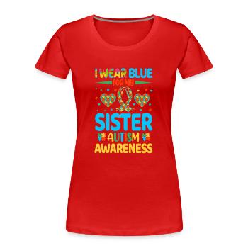 Autism Autistic - Women's Premium Organic T-Shirt - red - Front - Mia (176cm)