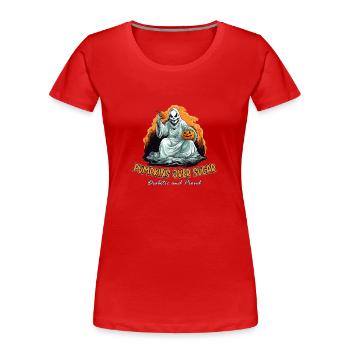 Diabetes Awarnees Kürbisse über Zucker, Diabetiker - Frauen Premium Bio T-Shirt - Rot - Vorne - Mia (176cm)