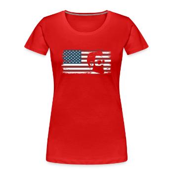 Beard Lover Bearded Man American - Women's Premium Organic T-Shirt - red - Front - Mia (176cm)