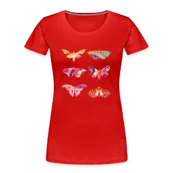 Motte TIE DYE Vintage Motten - Frauen Premium Bio T-Shirt - Rot - Vorne - Mia (176cm)