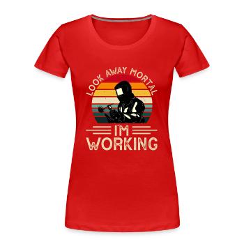Schweißen Schweißer - Frauen Premium Bio T-Shirt - Rot - Vorne - Mia (176cm)