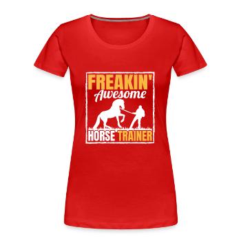 Genialer Pferdetrainer - Frauen Premium Bio T-Shirt - Rot - Vorne - Mia (176cm)