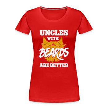 Beard Lover Bearded Man Uncle - Women's Premium Organic T-Shirt - red - Front - Mia (176cm)