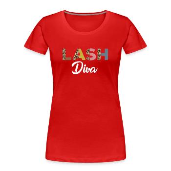 Lustige Wimpern Diva Mit Leopardenmuster - Frauen Premium Bio T-Shirt - Rot - Vorne - Mia (176cm)