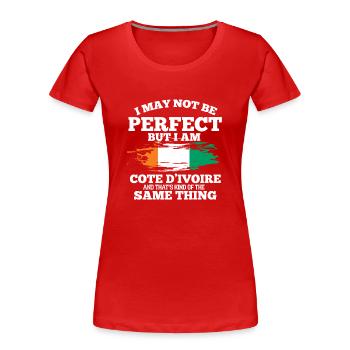 Ivory Coast - Women's Premium Organic T-Shirt - red - Front - Mia (176cm)