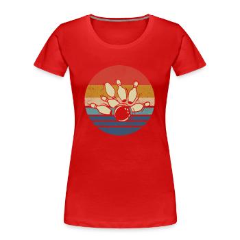 Bowling - Frauen Premium Bio T-Shirt - Rot - Vorne - Mia (176cm)