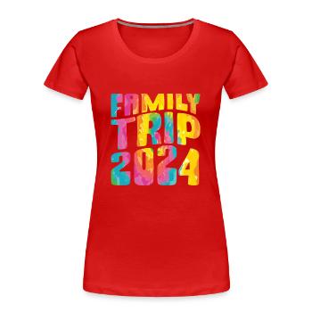 Voyage en famille 2024 Vacances en famille - T-shirt bio Premium Femme - rouge - Devant - Mia (176cm)