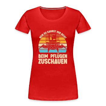 Landwirte Pflügen Hühnerbauer Kuhbauer Hektar - Frauen Premium Bio T-Shirt - Rot - Vorne - Mia (176cm)
