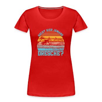Mähdrescher Hühnerbauer Landmaschinen Landwirt - Frauen Premium Bio T-Shirt - Rot - Vorne - Mia (176cm)