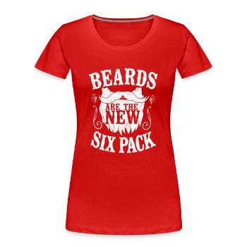 Beard Lover Bearded Man Beards Are - Women's Premium Organic T-Shirt - red - Front - Mia (176cm)
