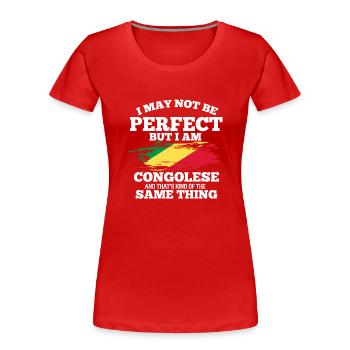 Kongo - Frauen Premium Bio T-Shirt - Rot - Vorne - Mia (176cm)