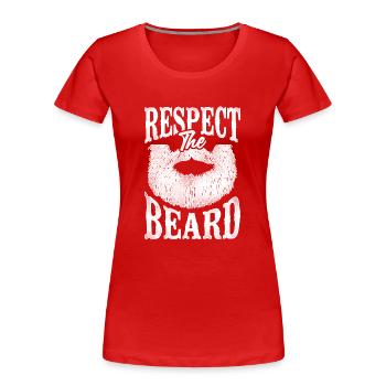 Beard Lover Bearded Man Respect - Women's Premium Organic T-Shirt - red - Front - Mia (176cm)