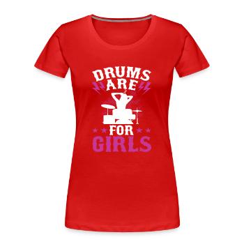 Batterie Batteur Batteur - T-shirt bio Premium Femme - rouge - Devant - Mia (176cm)