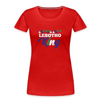 Lesotho - T-shirt bio Premium Femme - rouge - Devant - Mia (176cm)