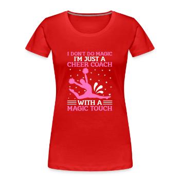 Cheerleading Coach Cheer Coach Cheerleader Cheer T - Women's Premium Organic T-Shirt - red - Front - Mia (176cm)