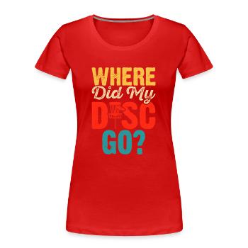 Discgolf Disc Golf - Frauen Premium Bio T-Shirt - Rot - Vorne - Mia (176cm)