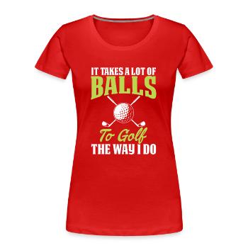 Golf Golfer - Women's Premium Organic T-Shirt - red - Front - Mia (176cm)