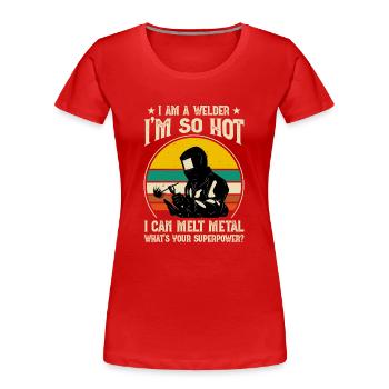 Schweißen Schweißer - Frauen Premium Bio T-Shirt - Rot - Vorne - Mia (176cm)