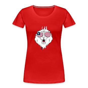 Libye - T-shirt bio Premium Femme - rouge - Devant - Mia (176cm)