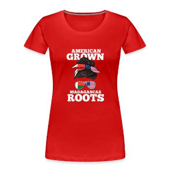 Madagaskar - Frauen Premium Bio T-Shirt - Rot - Vorne - Mia (176cm)
