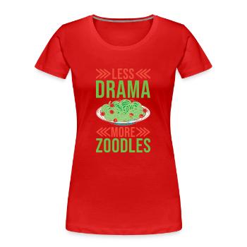 Zoodles Zucchini Pasta Spruch - Frauen Premium Bio T-Shirt - Rot - Vorne - Mia (176cm)