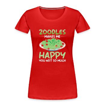 Zoodles Zucchini Pasta Spruch - Frauen Premium Bio T-Shirt - Rot - Vorne - Mia (176cm)