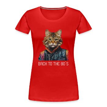 Fête à thème des années 80 Retour au costume des années 80 - T-shirt bio Premium Femme - rouge - Devant - Mia (176cm)