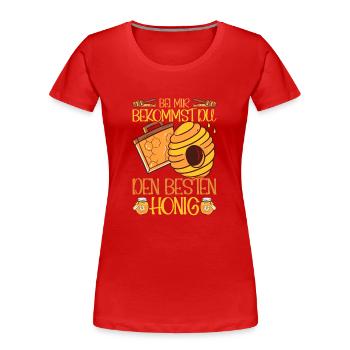 Bienenliebhaber Imkerazug Honig Bienenzüchter - Frauen Premium Bio T-Shirt - Rot - Vorne - Mia (176cm)
