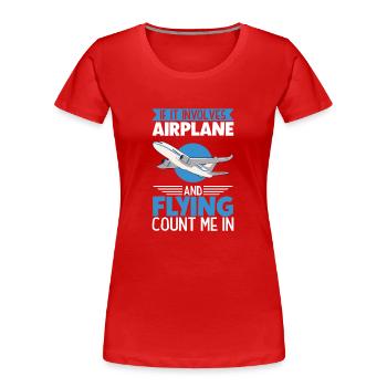 Pilot Aviation Airplane Airline Future Pilots - Women's Premium Organic T-Shirt - red - Front - Mia (176cm)