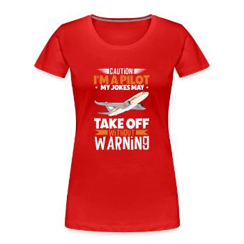 Pilot Aviation Airplane Airline Future Pilots - Women's Premium Organic T-Shirt - red - Front - Mia (176cm)
