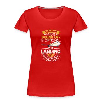 Pilot Aviation Airplane Airline Future Pilots - Women's Premium Organic T-Shirt - red - Front - Mia (176cm)