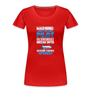 Pilot Aviation Airplane Airline Future Pilots - Women's Premium Organic T-Shirt - red - Front - Mia (176cm)