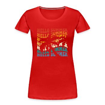 Hello Summer - Women's Premium Organic T-Shirt - red - Front - Mia (176cm)