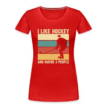Hockey - Women's Premium Organic T-Shirt - red - Front - Mia (176cm)