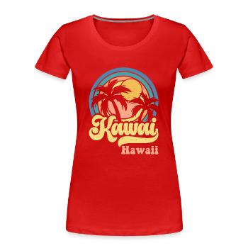 Hawaii - Frauen Premium Bio T-Shirt - Rot - Vorne - Mia (176cm)