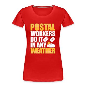 Facteur Facteur - T-shirt bio Premium Femme - rouge - Devant - Mia (176cm)