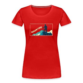 Abenteuer Wandern Outdoor-Liebhaber Camping - Frauen Premium Bio T-Shirt - Rot - Vorne - Mia (176cm)