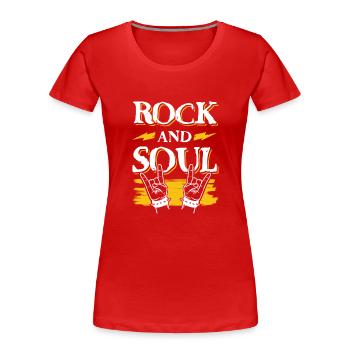 rock n roll musik - Frauen Premium Bio T-Shirt - Rot - Vorne - Mia (176cm)