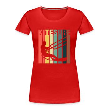 Kitesurf Kitesurfer Kiteboard Kitesurfen - Frauen Premium Bio T-Shirt - Rot - Vorne - Mia (176cm)