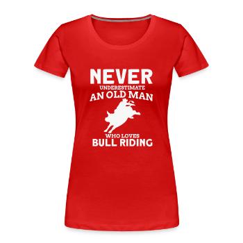 Rodeo - Frauen Premium Bio T-Shirt - Rot - Vorne - Mia (176cm)