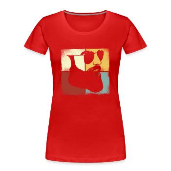 Beard Lover Bearded Man Retro - Women's Premium Organic T-Shirt - red - Front - Mia (176cm)