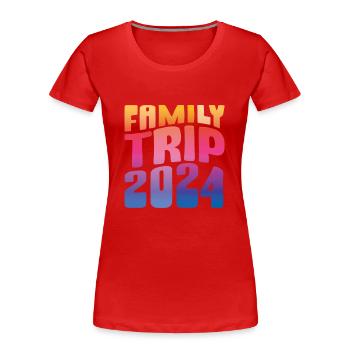 Voyage en famille 2024 Vacances en famille - T-shirt bio Premium Femme - rouge - Devant - Mia (176cm)