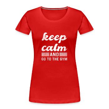 Gymnase Dicton - T-shirt bio Premium Femme - rouge - Devant - Mia (176cm)