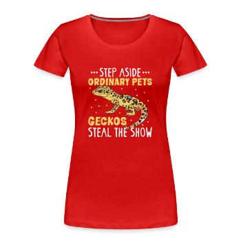 Lustiger Leopardgecko-besitzer, Reptilien-humor, - Frauen Premium Bio T-Shirt - Rot - Vorne - Mia (176cm)